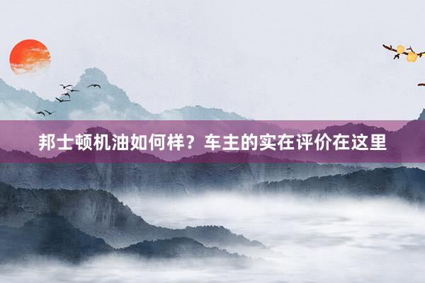 邦士顿机油如何样？车主的实在评价在这里