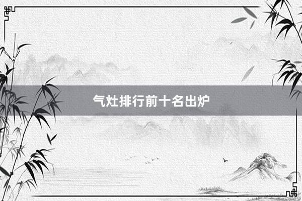 气灶排行前十名出炉