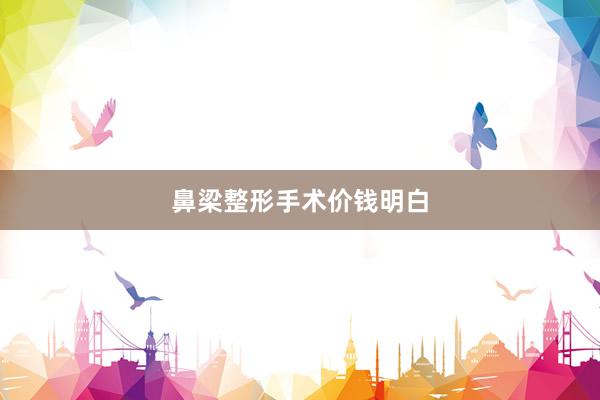 鼻梁整形手术价钱明白